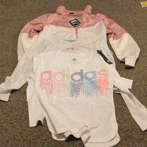 Puma& Adidas athleisure wear. 2 shirts, 1 jacket